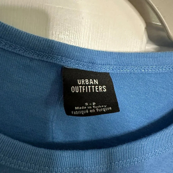 Urban Outfitters Anti-You Long Sleeve Baby Tee Blue Size Small Top NEW - Picture 5 of 8
